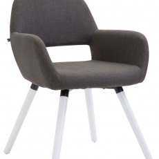 Jedálenská stolička Boba textil, biele nohy - 2
