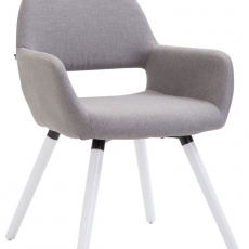Jedálenská stolička Boba textil, biele nohy - 3