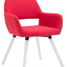 Jedálenská stolička Boba textil, biele nohy - 4