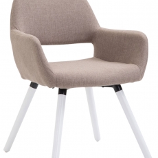 Jedálenská stolička Boba textil, biele nohy - 6