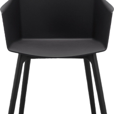 Jedálenská stolička Bora (SET 2 ks), plast, čierna - 2