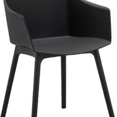 Jedálenská stolička Bora (SET 2 ks), plast, čierna - 4