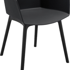 Jedálenská stolička Bora (SET 2 ks), plast, čierna - 5