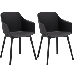 Jedálenská stolička Bora (SET 2 ks), plast, čierna