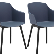 Jedálenská stolička Bora (SET 2 ks), plast, modrá - 1