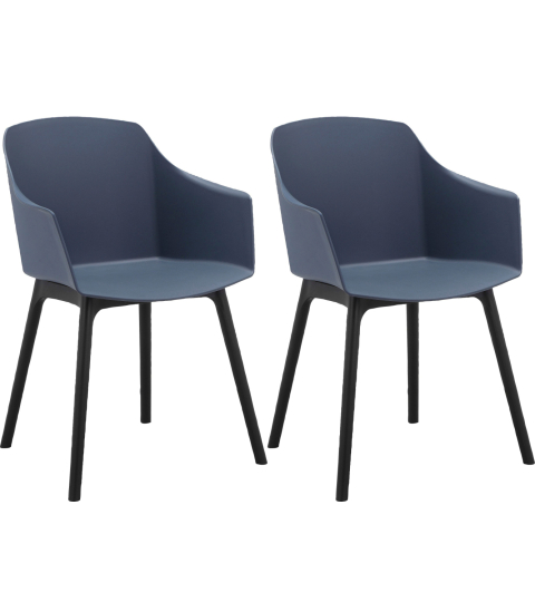Jedálenská stolička Bora (SET 2 ks), plast, modrá