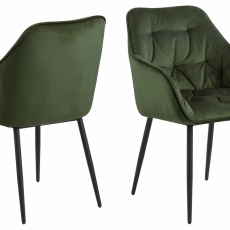 Jedálenská stolička Brooke II (SET 2ks), zamat, zelená - 1