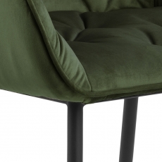 Jedálenská stolička Brooke II (SET 2ks), zamat, zelená - 6