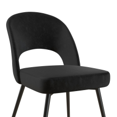 Jedálenská stolička Chantal, zamat, čierna - 4