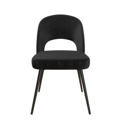 Jedálenská stolička Chantal, zamat, čierna
