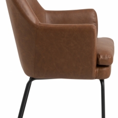 Jedálenská stolička Chise, syntetická koža, hnedá - 3