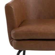 Jedálenská stolička Chise, syntetická koža, hnedá - 4