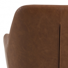 Jedálenská stolička Chise, syntetická koža, hnedá - 5