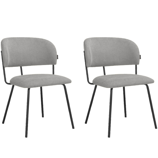 Jedálenská stolička Claudia (SET 2 ks), textil, svetlo šedá - 1