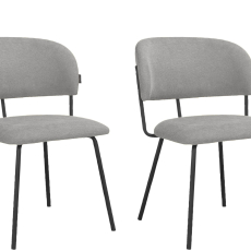 Jedálenská stolička Claudia (SET 2 ks), textil, svetlo šedá - 1
