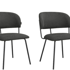 Jedálenská stolička Claudia (SET 2 ks), textil, tmavo šedá - 1