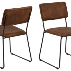 Jedálenská stolička Cornelia (SET 2 ks), tkanina, hnedá - 1