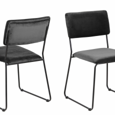 Jedálenská stolička Cornelia (SET 2ks), zamat, tmavo šedá - 1