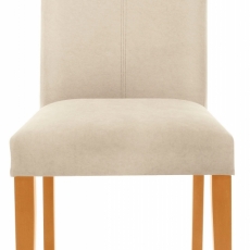 Jedálenská stolička Curt (Súprava 2 ks), mikrovlákno, krémová/prírodné drevo - 2