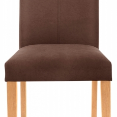 Jedálenská stolička Curt (Súprava 2 ks), mikrovlákno, tmavohnedá/prírodné drevo - 2