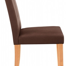 Jedálenská stolička Curt (Súprava 2 ks), mikrovlákno, tmavohnedá/prírodné drevo - 4