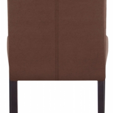 Jedálenská stolička Curt (Súprava 2 ks), mikrovlákno, tmavohnedá/tmavé drevo - 3