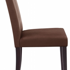 Jedálenská stolička Curt (Súprava 2 ks), mikrovlákno, tmavohnedá/tmavé drevo - 4