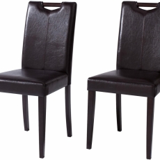 Jedálenská stolička Curt (Súprava 2 ks), tmavohnedá/tmavé drevo - 1