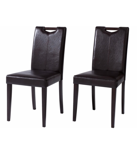 Jedálenská stolička Curt (Súprava 2 ks), tmavohnedá/tmavé drevo