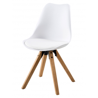 Jedálenská stolička Damian (Súprava 2 ks), drevo/biela
