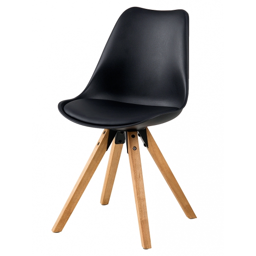 Jedálenská stolička Damian (Súprava 2 ks), drevo/čierna - 1