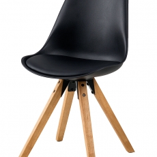 Jedálenská stolička Damian (Súprava 2 ks), drevo/čierna - 1