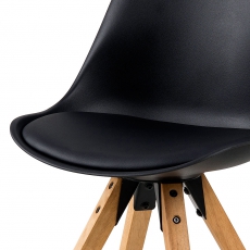 Jedálenská stolička Damian (Súprava 2 ks), drevo/čierna - 2