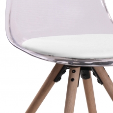 Jedálenská stolička Daniela (SET 4 ks), číra/biela - 2