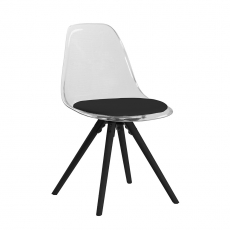 Jedálenská stolička Daniela (SET 4 ks), číra/čierna - 1