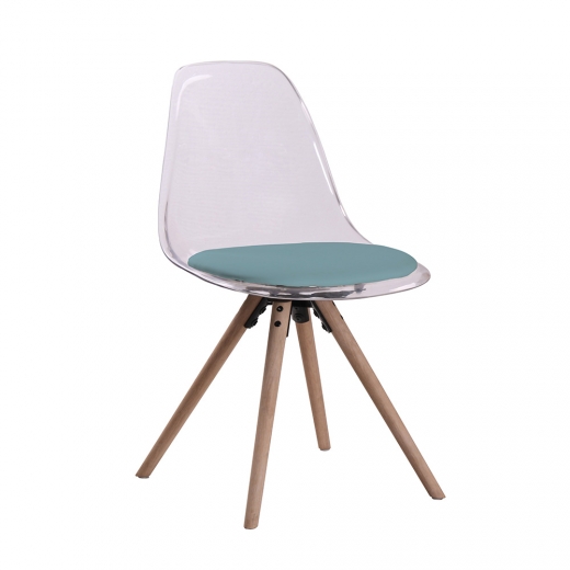 Jedálenská stolička Daniela (SET 4 ks), číra / zelená - 1