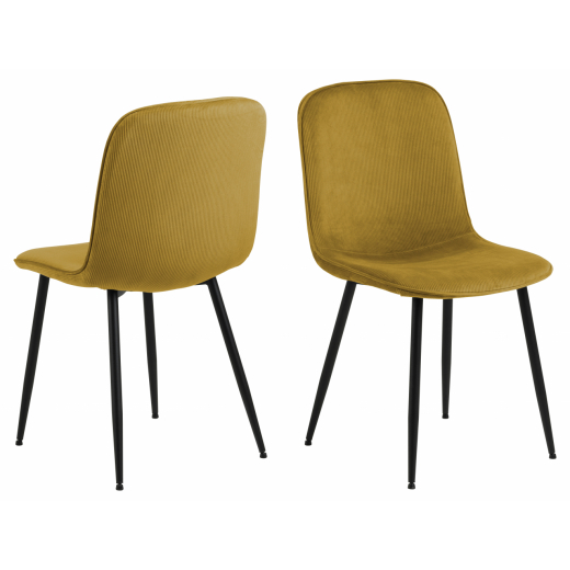 Jedálenská stolička Delmy (SET 4 ks), žltá - 1