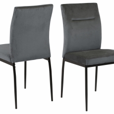 Jedálenská stolička Demi (SET 2ks), zamat, tmavo šedá - 1