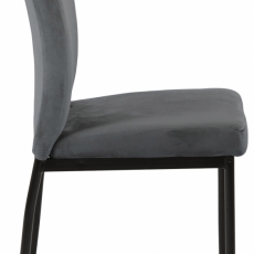 Jedálenská stolička Demi (SET 2ks), zamat, tmavo šedá - 2
