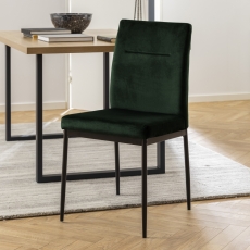 Jedálenská stolička Demi (SET 2ks), zamat, tmavo zelená - 3