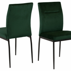 Jedálenská stolička Demi (SET 2ks), zamat, tmavo zelená - 1