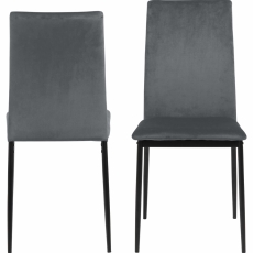 Jedálenská stolička Demina (SET 4ks), zamat, tmavo šedá - 3