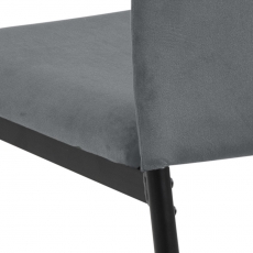 Jedálenská stolička Demina (SET 4ks), zamat, tmavo šedá - 7