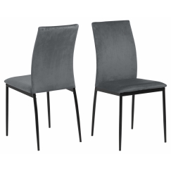 Jedálenská stolička Demina (SET 4ks), zamat, tmavo šedá
