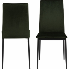 Jedálenská stolička Demina (SET 4ks), zamat, tmavo zelená - 3