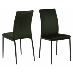 Jedálenská stolička Demina (SET 4ks), zamat, tmavo zelená