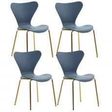 Jedálenská stolička Derlea (SET 4 ks), modrá - 1
