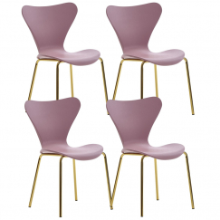 Jedálenská stolička Derlea (SET 4 ks), ružová