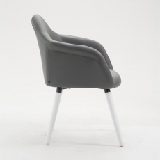 Jedálenská stolička Detta kože, biele nohy - 6