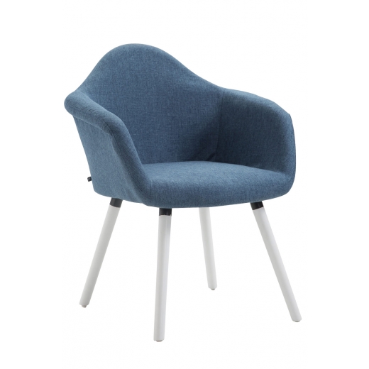 Jedálenská stolička Detta textil, biele nohy - 1